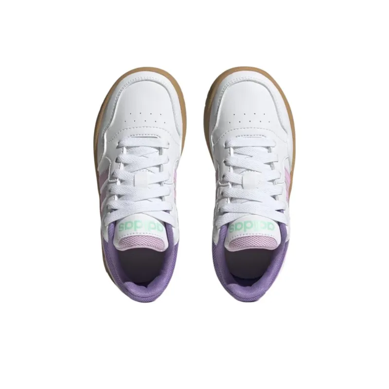 Adidas HOOPS Anti-Slip Wear-Resistant Low-Top Children's Basketball Shoes White Kids'-3