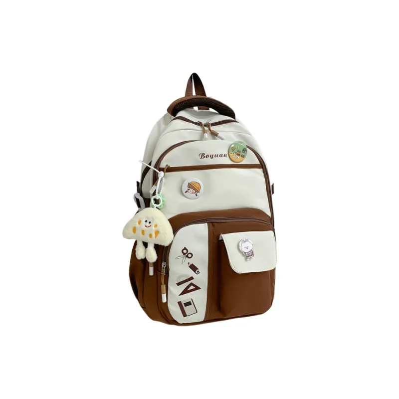 Gorora Nylon Fabric Backpack Regular Women's Multicolor-5