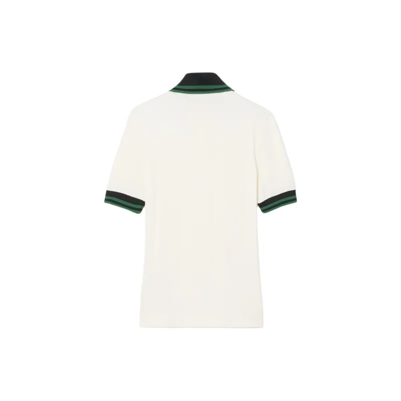 LACOSTE Ribbed Polo Collar Top-1