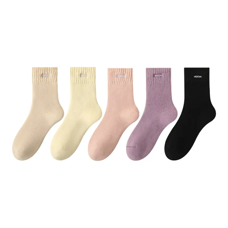 MIIOW Mid Calf Socks Women's Multi double Loading-12