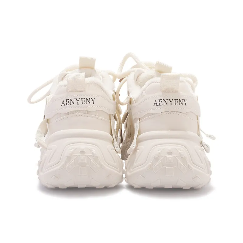 SNXR Anti-Slip Wear-Resistant Waterproof And Breathable Low-Top Chunky Sneakers Women's Beige-133