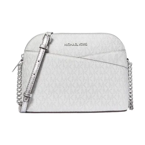 MICHAEL KORS Jet Set Travel Poly Coated Canvas Shoulder Bag, Crossbody Bag Medium Size Women's Silver