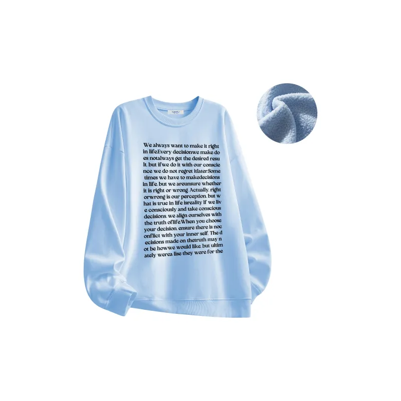 Kepu Crew Neck Thin Fleece Lined Hoodies & Sweatshirts Unisex-26