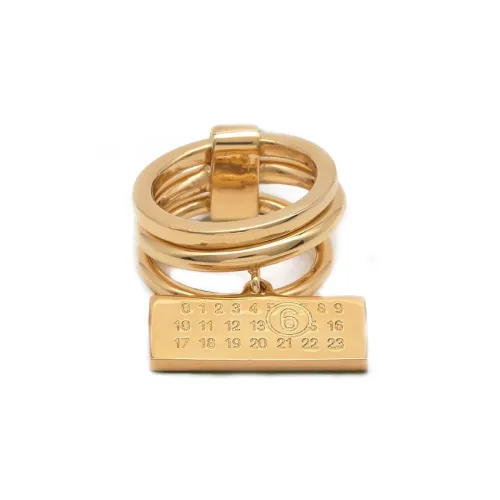 MM6 Maison Margiela Brass Rings Women's Gold
