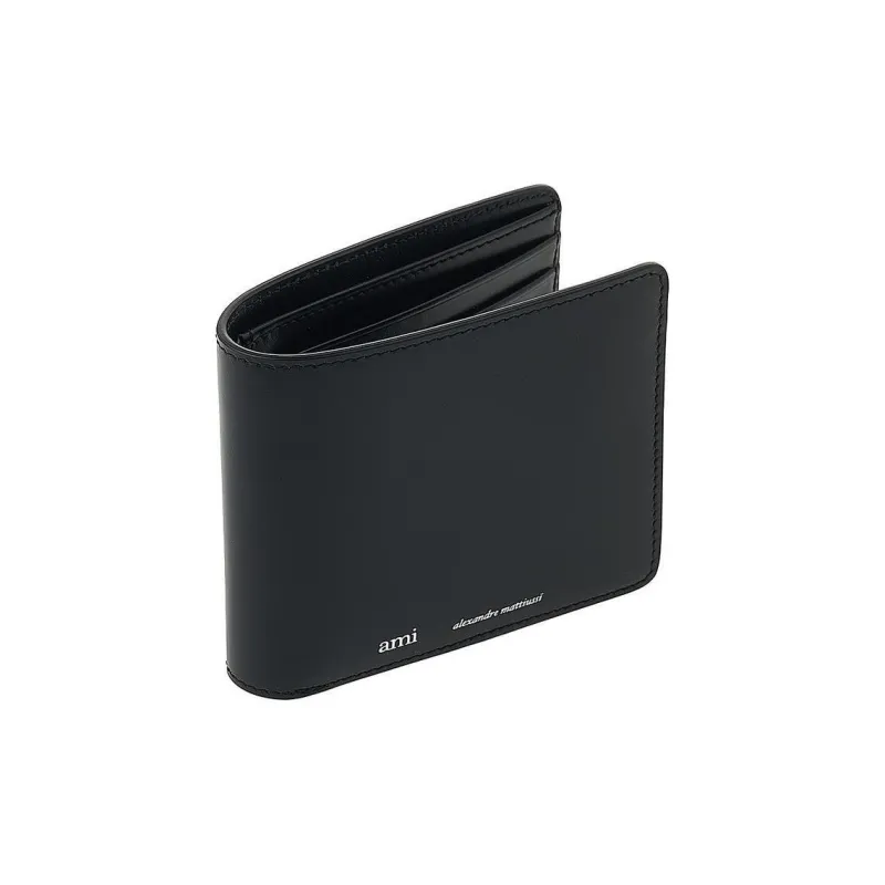 AMIPARIS Leather Card Holder Wallet Unisex Black-2