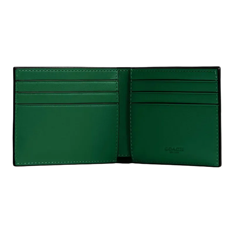 COACH Calfskin Wallet Mini Men's Ivy Green-3