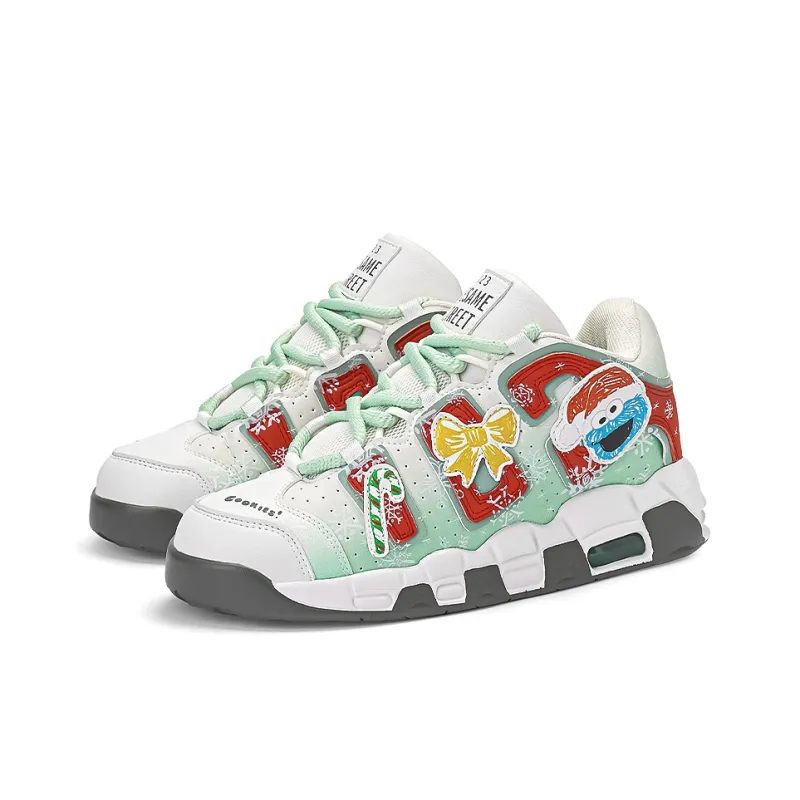 SESAME STREET Warm Cushioning Height Increasing Slip-Resistant Mid-Top Basketball Shoes Unisex The Gift Box Is Random-2
