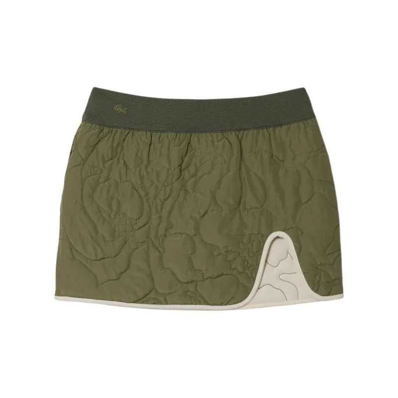 LACOSTE Casual Short Skirts Women's White/Khaki Green-1