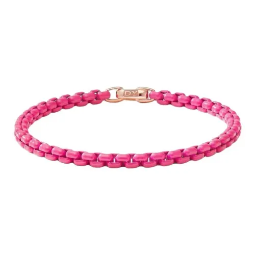David Yurman 14kt Rose Gold Dy Bel Aire Color Box Chain Bracelet 4mm