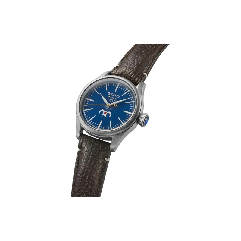 SEIKO Automatic Mechanical Movement Genuine Leather Strap Watch 40.5mm Unisex Blue Dial-3