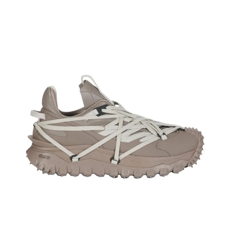 Moncler x RICK OWENS/RO Trailgrip Megalace Low Top Casual Shoes Unisex Umber-1