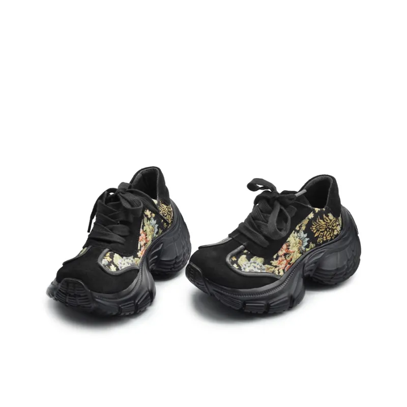 ARTMU Low Top Chunky Sneakers Women's Black-4
