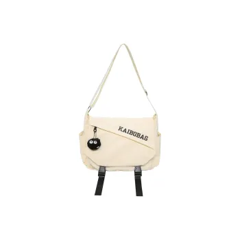 LUVISTRUE Nylon Shoulder Bag Crossbody Bag Medium Size Unisex Ecru Black/Orange Red/Green