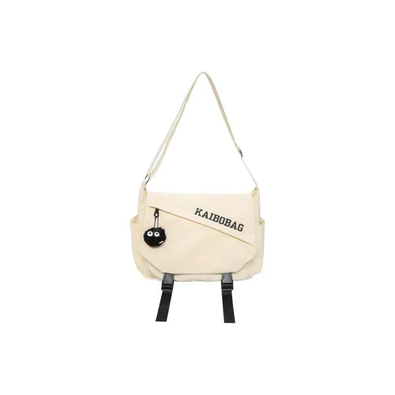LUVISTRUE Nylon Shoulder Bag Crossbody Bag Medium Size Unisex Ecru Black/Orange Red/Green-0