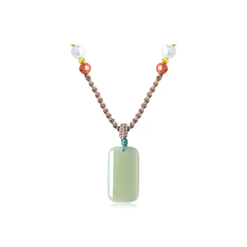 Lao Feng Xiang Necklaces Green Jade Women's