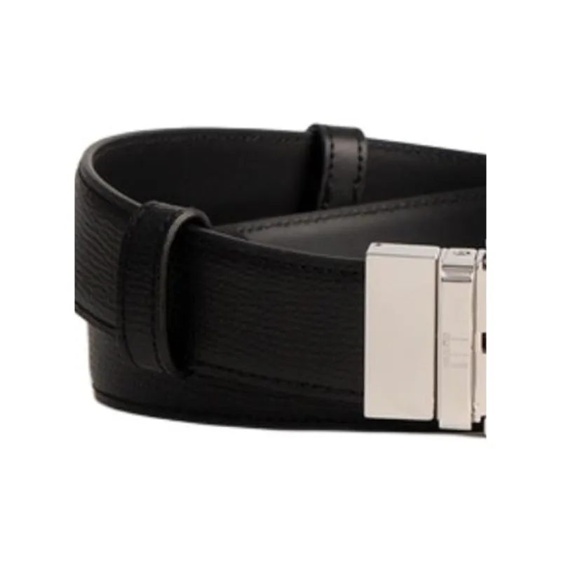 Dunhill Cowhide Split Leather Leather Belts Men's Black Width  3.2CM-2