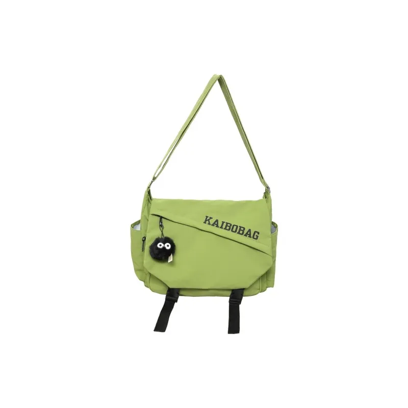 LUVISTRUE Nylon Shoulder Bag Crossbody Bag Medium Size Unisex Ecru Black/Orange Red/Green-7