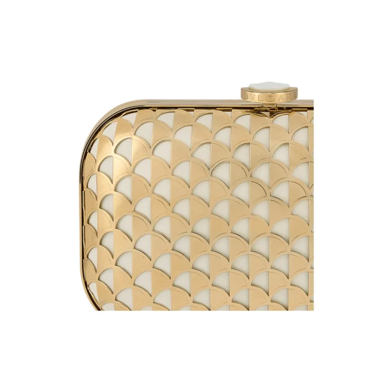 BVLGARI Metal Clutch Women's White & Gold-3