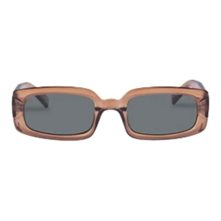 Le Specs Polycarbonate Rectangular Sunglasses Women's Jelly Brown-1