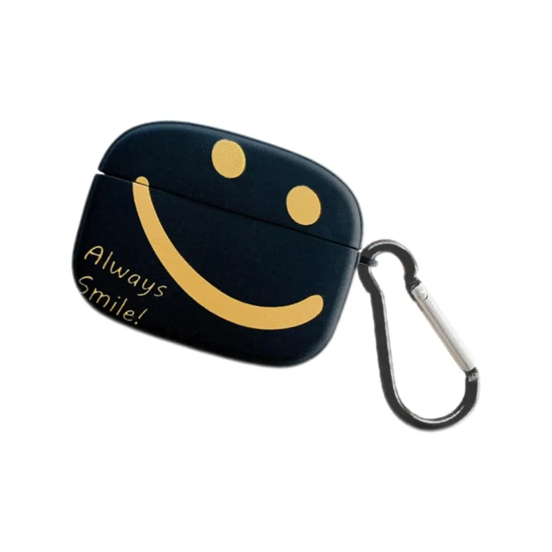 Koman Compatible With Apple AirPods 1/2/3/Pro 1/2 Generation TPU Cute Smiley Face Headphone Cases-1