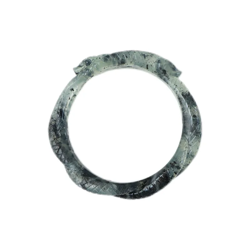 South Asia Natural Serpentine Jade Bangles Unisex-2
