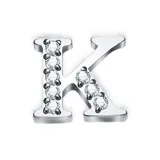 Zircon Stud Earrings with Letter K (Single)