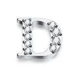 Zircon Stud Earrings with Letter D (Single)