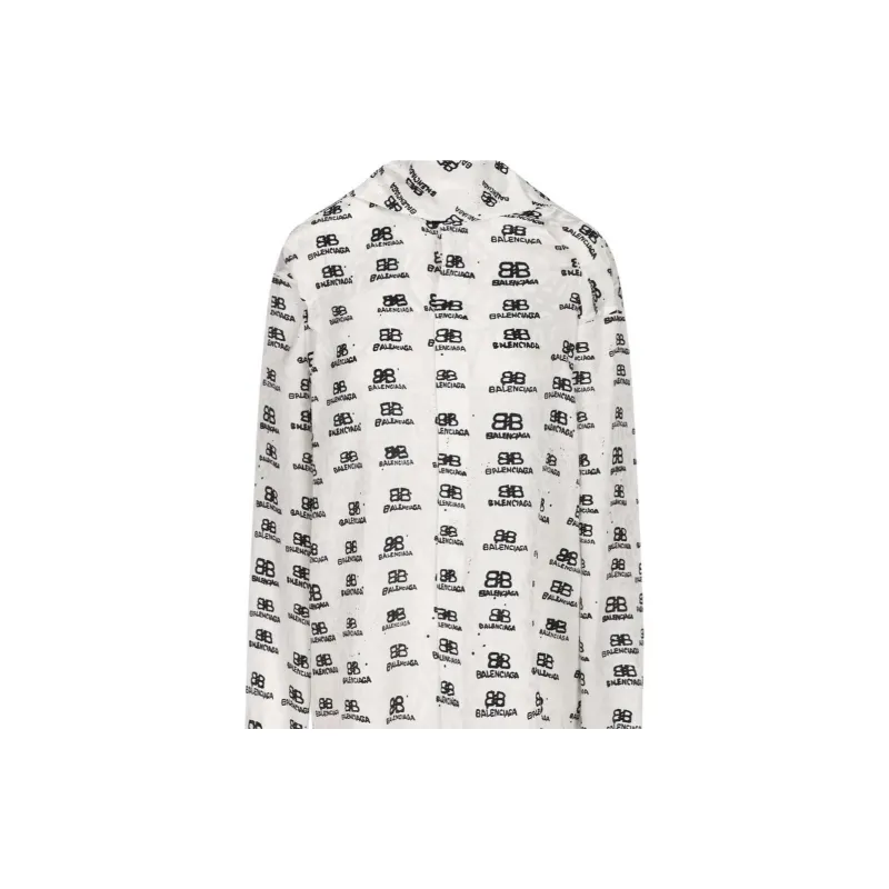 Balenciaga Logo print Silk Blouse-4