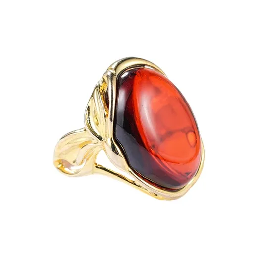 S&A S925 Silver With Amber Fine Jade Rings Women's-15