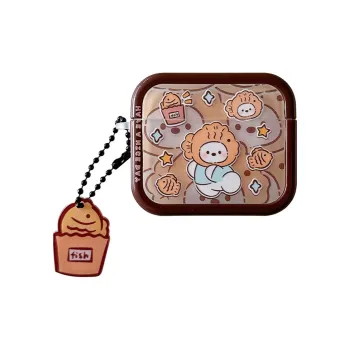Kona Chun Compatibility With AirPods 2/1/3/Pro 2 TPU Takoyaki Cartoon Puppy High Quality Fully Enclosed Headphone Cases