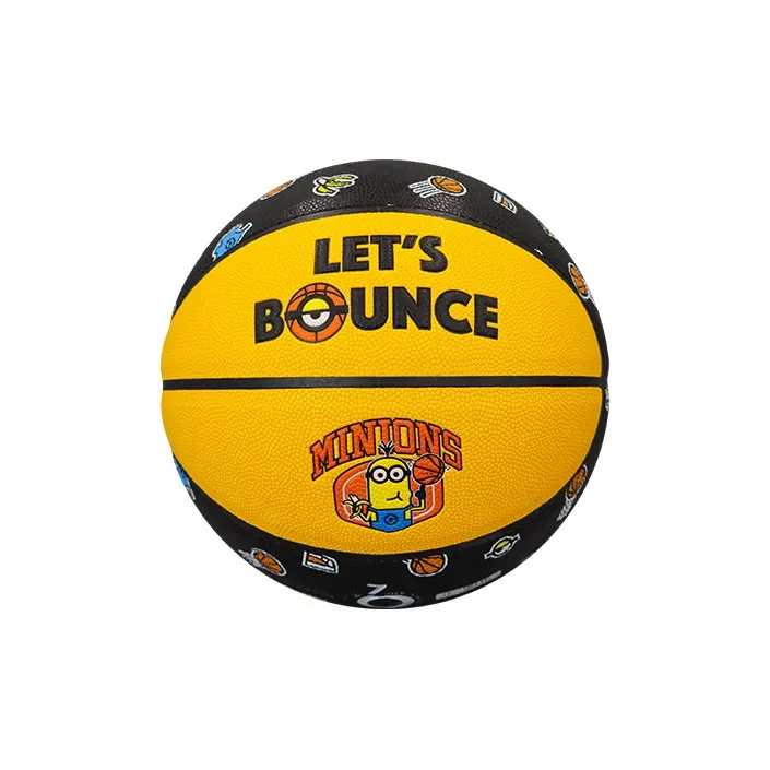 SIPAKESPORT x MINIONS PU Basketball Yellow Black Print Size 7 Ball Training Unisex-1