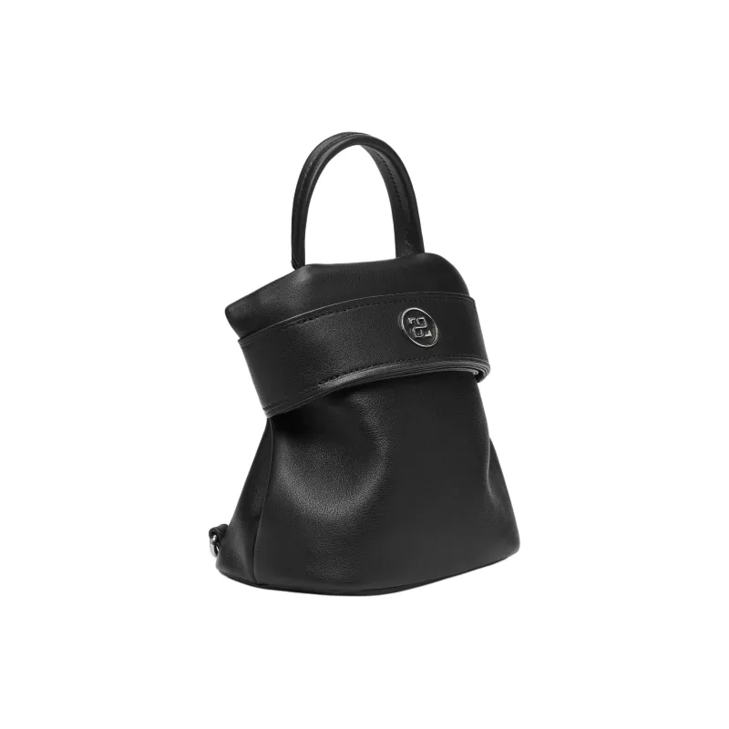 ZESH FOFO Handbag Fall Commute Bag Backpack, Cow Leather Small Size Women's Sky Blue/Black-2