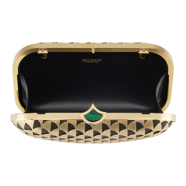 BVLGARI Metal Clutch Women's Black & Gold-2