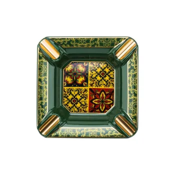 LUBINSKI Ceramic Ashtrays Green/Black