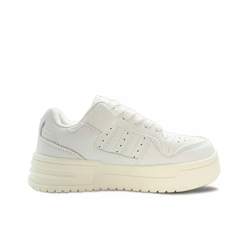 ITGI Anti Slip Wear Resistant Low Top Skateboard Shoes Unisex Ecru-1