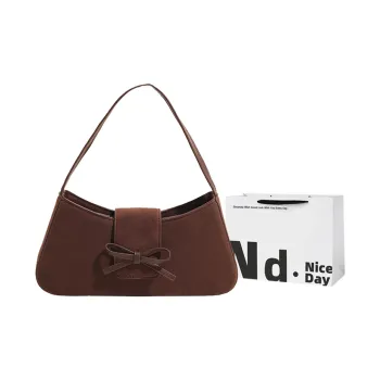 SWIMADE Suede Shoulder Bag Women's Black/Khaki/Brown/Burgundy