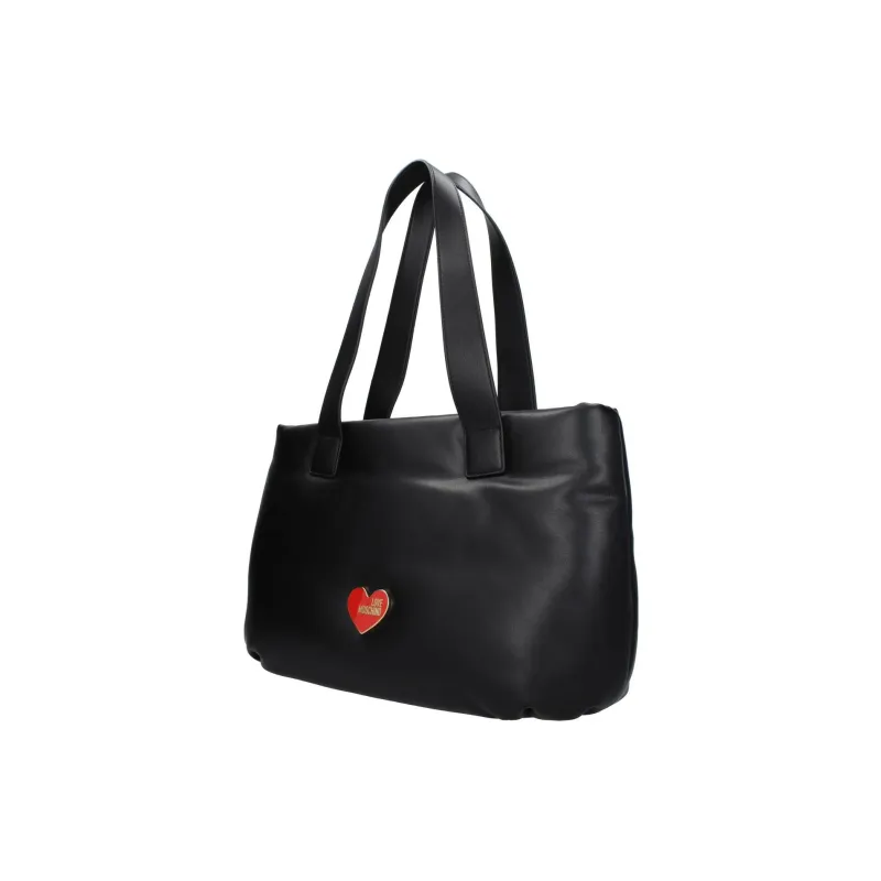 LOVE MOSCHINO Polyurethane One Shoulder Handbag Medium Size Women's Black-1