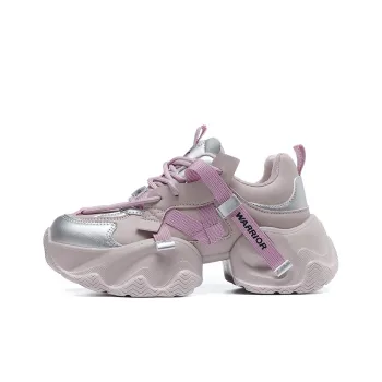 Warrior Warm And Wear Resistant Low Top Chunky Sneakers Women's Purple Silver