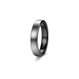 Plain Band Ring Silver+Black (Width 4mm)