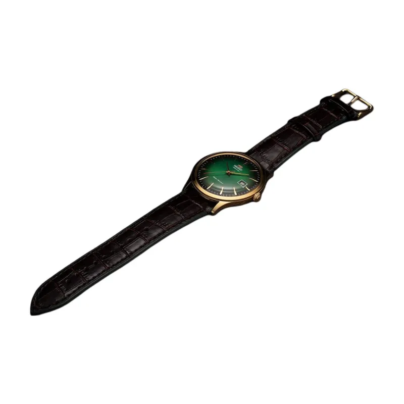 ORIENT Automatic/Manual Mechanical Movement Leather Strap Watch Men's Watches Green Dial-3