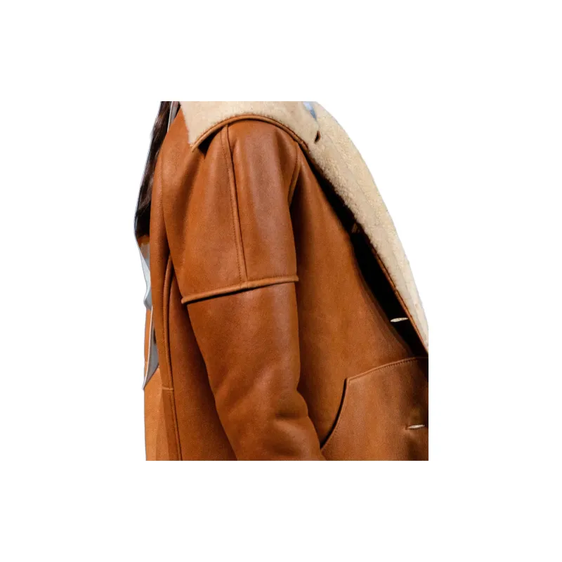 CHANEL Leather Jacket Women's Brown-2