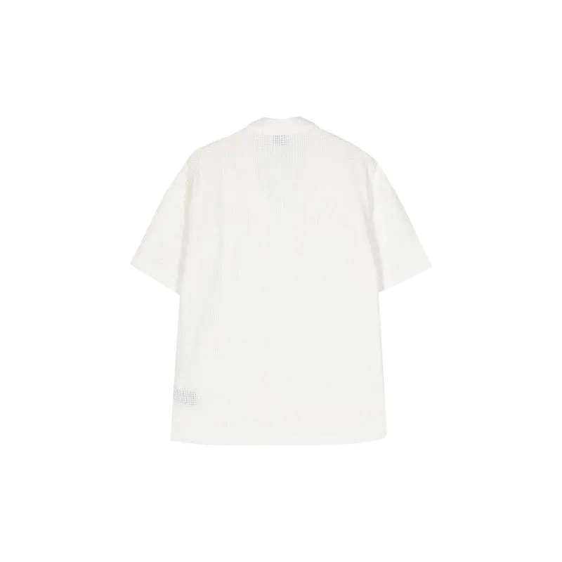 Blue Sky Inn Waffle pattern Bowling Shirt-1