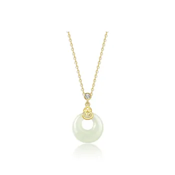 ORTAFFA Hetian Jade Necklaces Pale Greenish White Jade Unisex
