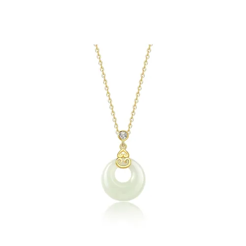 ORTAFFA Hetian Jade Necklaces Pale Greenish White Jade Unisex