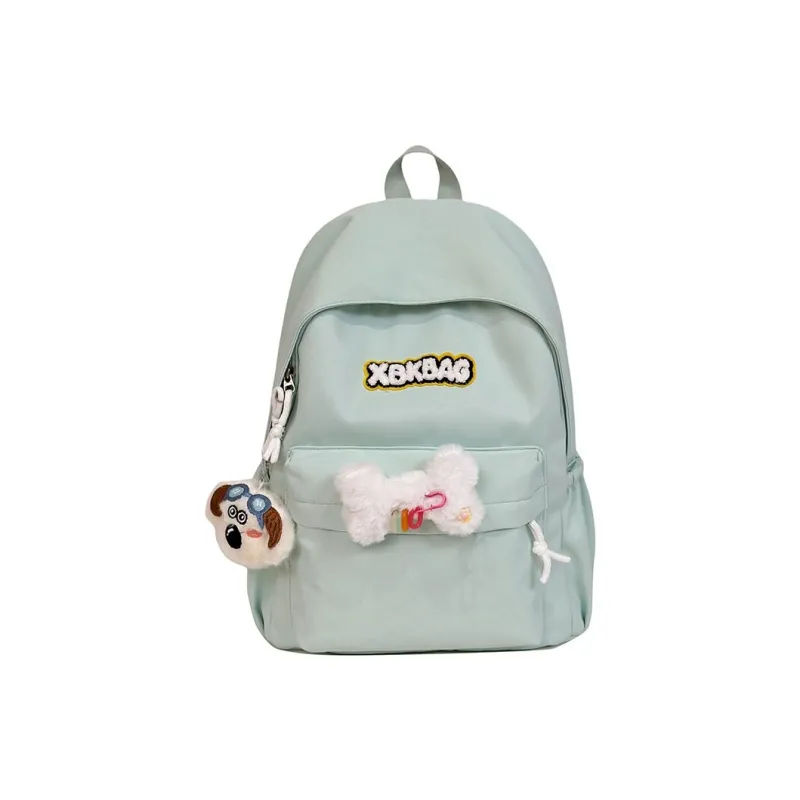 LUVISTRUE Nylon Backpack Large Size Unisex Ecru Black/Yellow/Light Green/Light Blue-20
