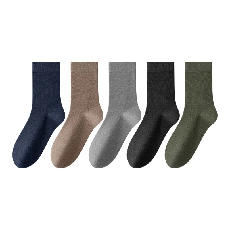 FAIRWHALE Mid Calf Socks Men's 5 Pack-4