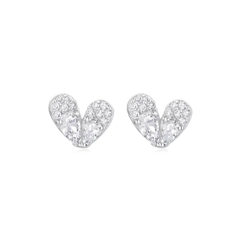 KADER 925 Sterling Silver Stud Earrings Women's Silver Girl Gift For Girlfriend-0