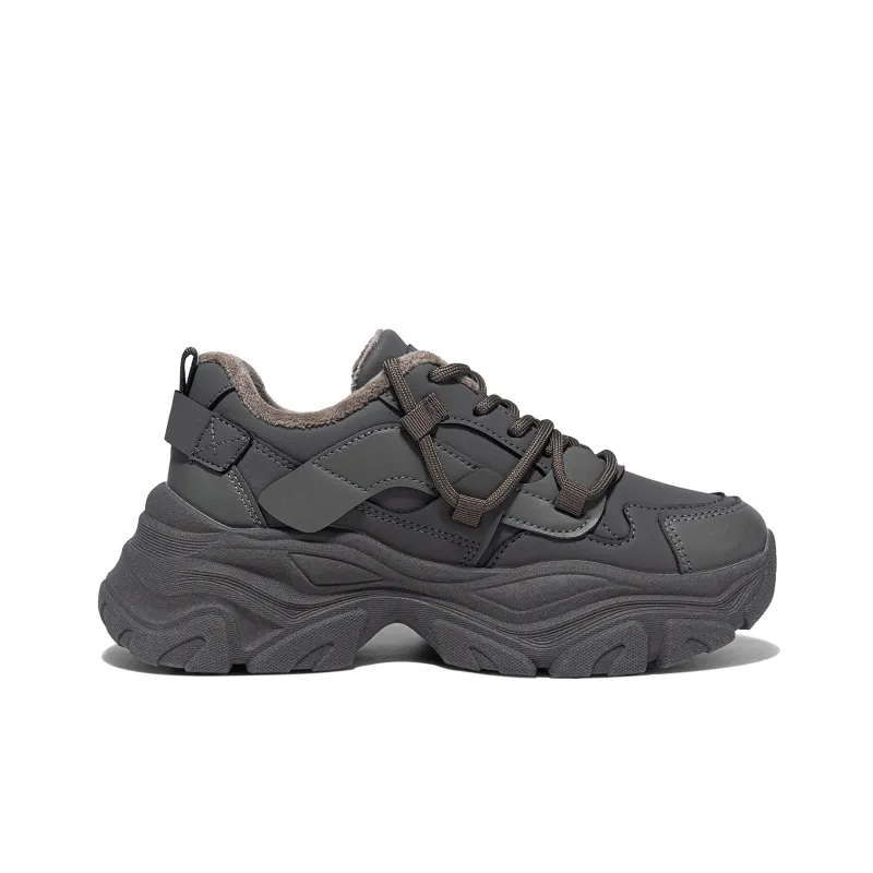 Warrior Cushioning Lightweight Warm Low Top Chunky Sneakers Women's Umber-1