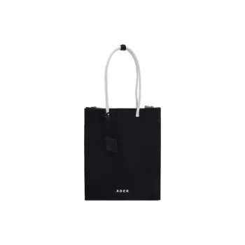 ADER ERROR Cow Leather Tote Bag, Shopping Bag, Shoulder Bag, Crossbody Bag, Handbag Regular Women's Black
