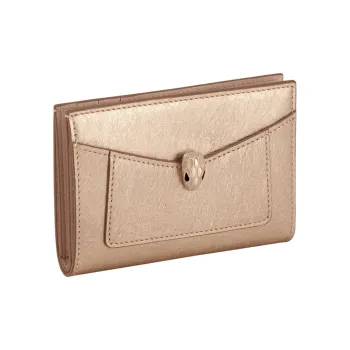 BVLGARI Serpenti Forever Calfskin Wallet Women's Light Gold